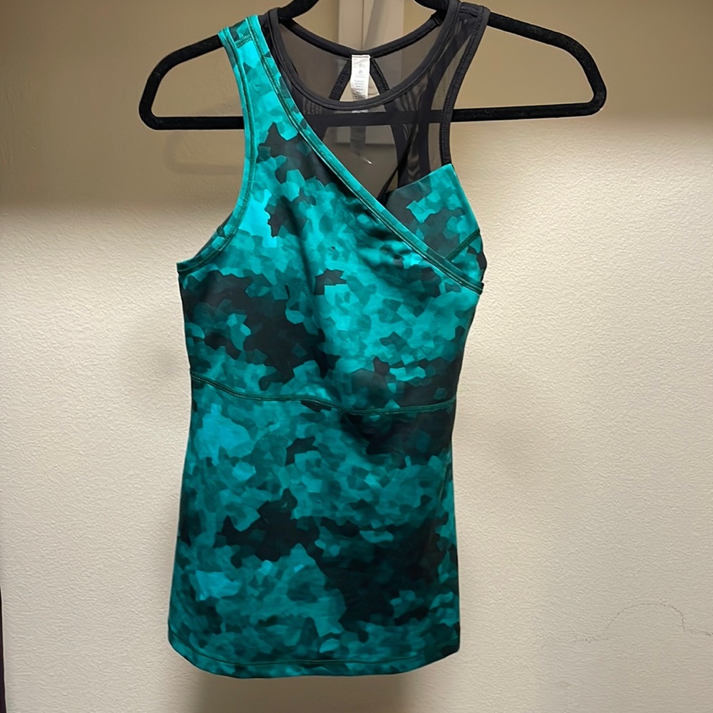 lululemon one shoulder tank top with bra attached